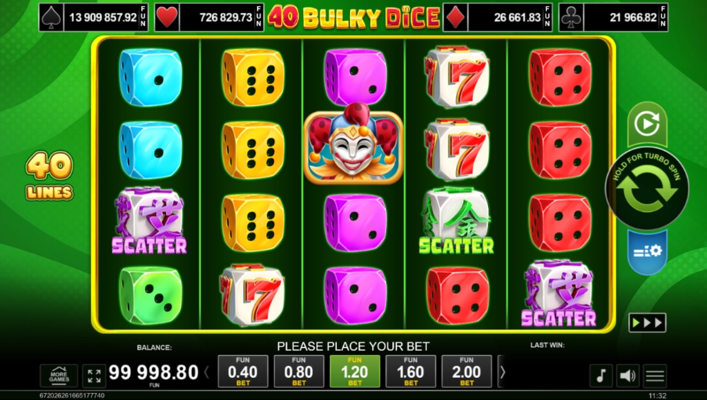 40 Bulky Dice Slot